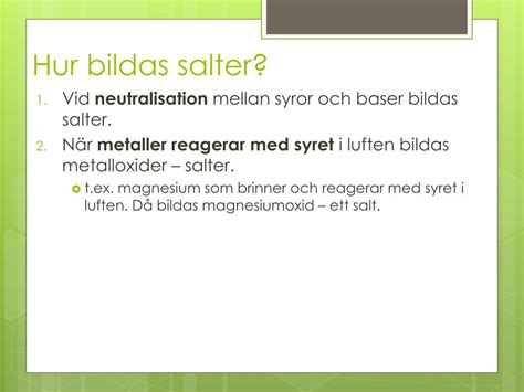 Hur bildas salter
